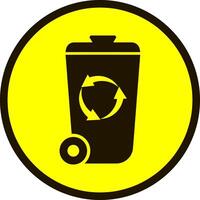 Trash box icon isolated. Yellow button Recycled symbol vector