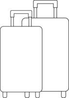 Two suitcases icon in outline style. vector