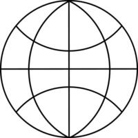 Globe icon in outline style. vector