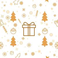 Golden Giftbox and Snowflake Seamless Pattern for Christmas and New Year, texture clothing scarf decoration vector