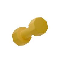3D illustration of yellow hexagonal dumbbell, representing strength training and fitness. Suitable for gym, workout, and health-related designs. Simple and modern for versatile use vector