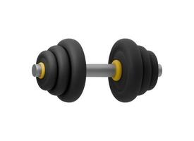 3D illustration of an adjustable dumbbell with black plates on metal handle. Ideal for fitness, gym, and workout related projects, conveying strength and exercise concepts vector