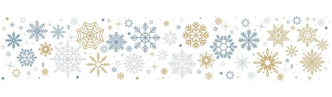 Christmas pattern with sparkling snowflakes flat color frame. Sparkle of winter holiday season illustration on white background vector