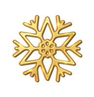Glossy snowflake symmetric pattern realistic illustration. Christmas holiday celebration traditions 3d object image on white background vector