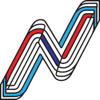 N alphabet logo new style vector