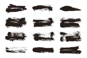 Hand drawn Grunge Ink Brush Strokes and Lines, Creative Brush Lines with Rough Edges. Abstract freehand doodle line borders. Black splashes vector