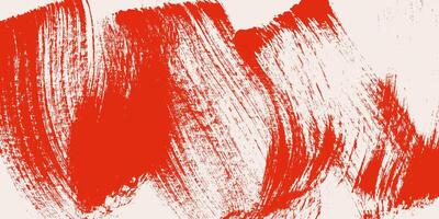 Hand Drawn Red Brush Stroke with Distressed Effect. Abstract background with grunge red lines. Retro damaged strokes. vector