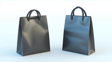 Two black bags with handles. Mockup. photo