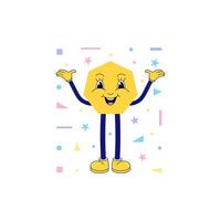 Polygon in a funny cartoon style. Simple and cute. vector