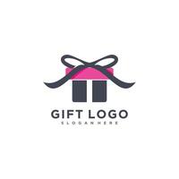 Gift box icon logo design with creative concept Premium vector