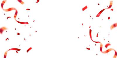 Red color confetti. Falling shiny blue confetti isolated on a white background. Bright festive tinsel of red color. Luxury greeting rich card. vector