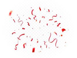 Red confetti explosion on white. Celebration Event and Party confetti and ribbons vector
