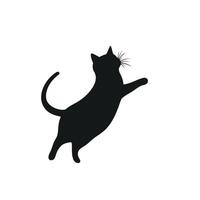 Black silhouette of a modern cat isolated on a white background vector