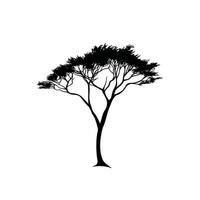 Silhouette of a tree with clean lines on a white background vector