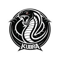 A logo for kubra, a snake with a black and white design vector