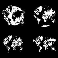 Four different world maps on a black background vector