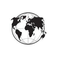 A black and white world map on a white background vector