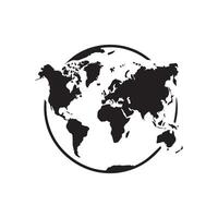 A black and white world map on a white background vector
