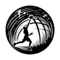 Basketball player in the circle illustration vector