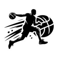 Basketball player silhouette on a white background vector