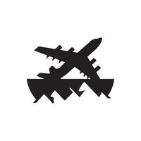 Airplane icon illustration isolated on white background vector