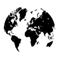 The world map is shown in black and white vector