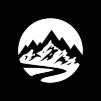 Mountains and road in a circle logo vector