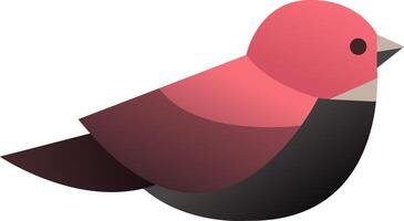 Modern Gradient Pink and Black Bird Illustration vector