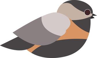 Earth-Tone Color Block Bird Illustration with Minimalist Style vector