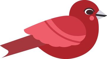 Red and Pink Bird Illustration in Flat Design Style vector