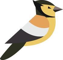 Flat Design Yellow Bird Illustration vector