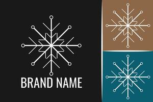 Snowflake logo. Christmas snow logotype. Winter cold ice frozen logo of Snowflakes vector