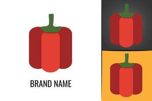 Red pepper logo. Spicy vegetables peppers logotype vector