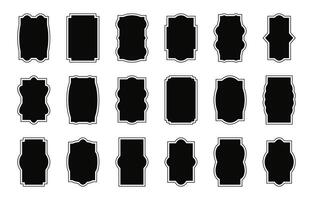 Set of vintage label and badges shape collections. Vintage vertical black frame. Simple borders template. Empty background for text vector