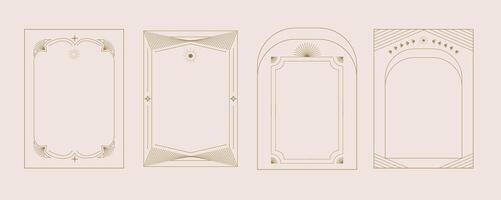 Vintage deco frame. Abstract decoration template for a4 vertical design vector