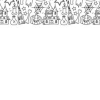 Halloween background with place for text. Cartoon Halloween frame vector