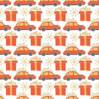 Seamless christmas pattern. New year background. Colored illustration with christmas icons vector