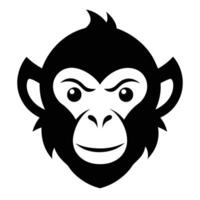 a black and white monkey head on a white background vector