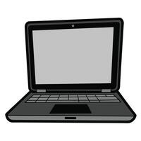 a laptop computer with a blank screen on a white background vector