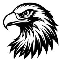 an eagle head silhouette white background vector