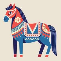 a horse with a colorful pattern on its back vector