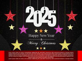 Merry Christmas and Happy New Year Elegant Background Design vector