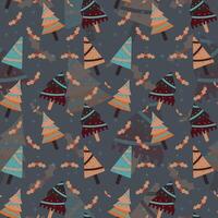 Hand drawn christmas pattern design background. . vector