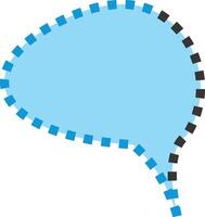 A light blue speech bubble with a dotted border, perfect for adding text in graphic designs, presentations, or social media posts vector