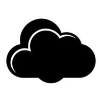 Black Cloud Icon for Weather and Data Storage Symbols vector
