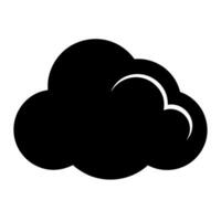 Black and White Cloud Silhouette with Puffy Shape vector