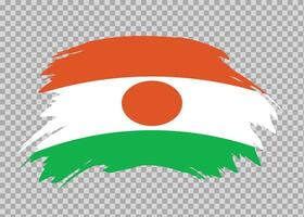 Flag of Niger with distressed paint stroke brush effect on isolated background vector