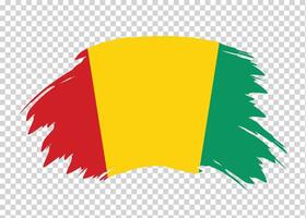 Flag of Guinea with distressed paint stroke brush effect on isolated background vector