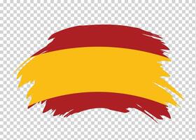 Flag of Spain with distressed paint stroke brush effect on isolated background vector