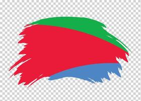 Flag of Eritrea with distressed paint stroke brush effect on isolated background vector